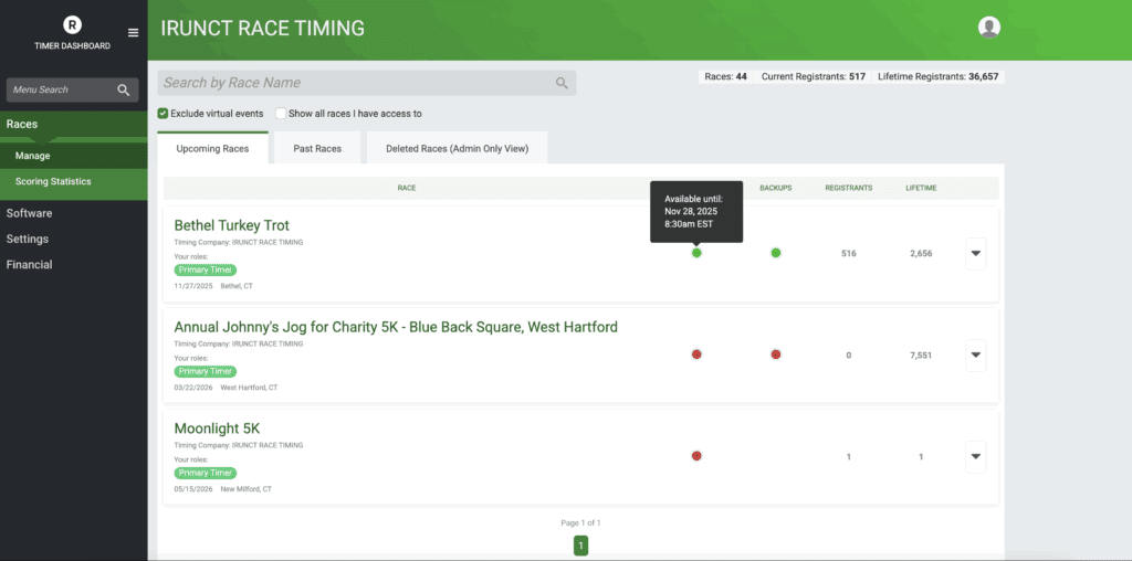 RunSignup Timer Dashboard