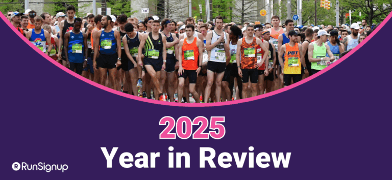 2025 Year in Review text with runners