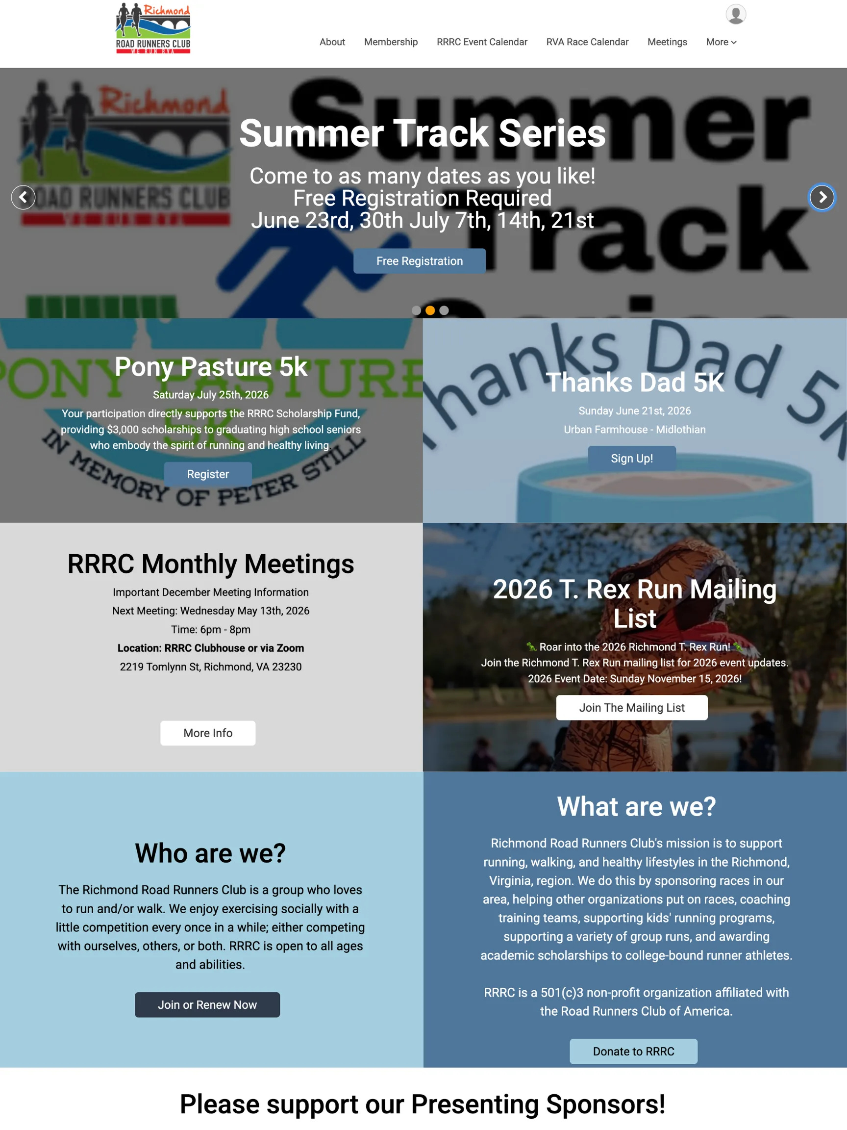 Richmond Road Runners Club organization website