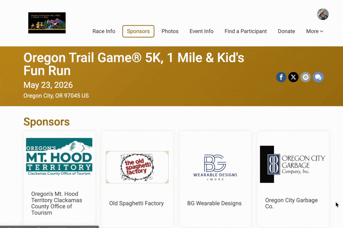 Sponsor page