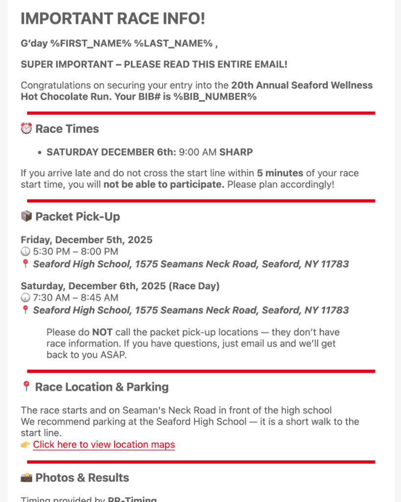 Event email